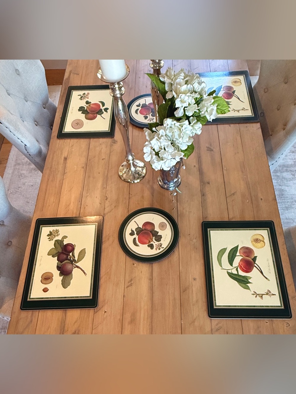Pimpernel RHS Collection Cork Placemats Set 4 Botanical Fruit Hooker